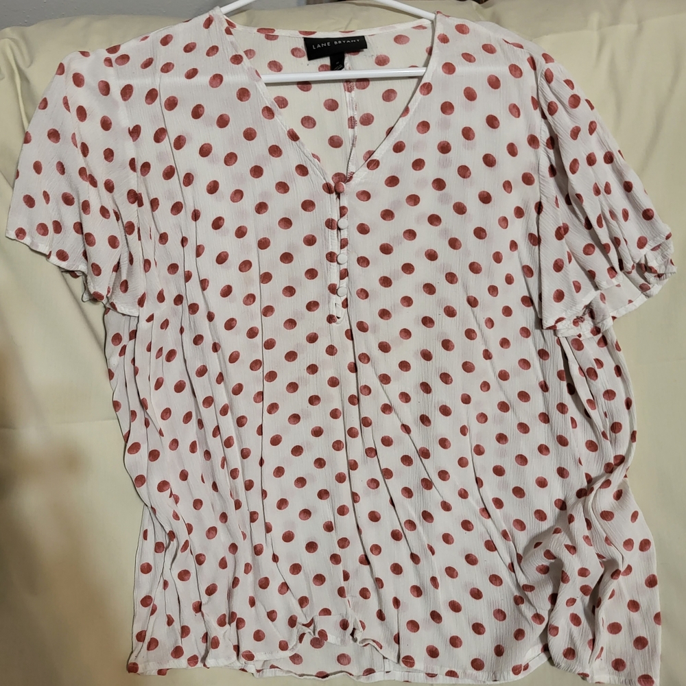 Lane Bryant Polka-Dot Blouse